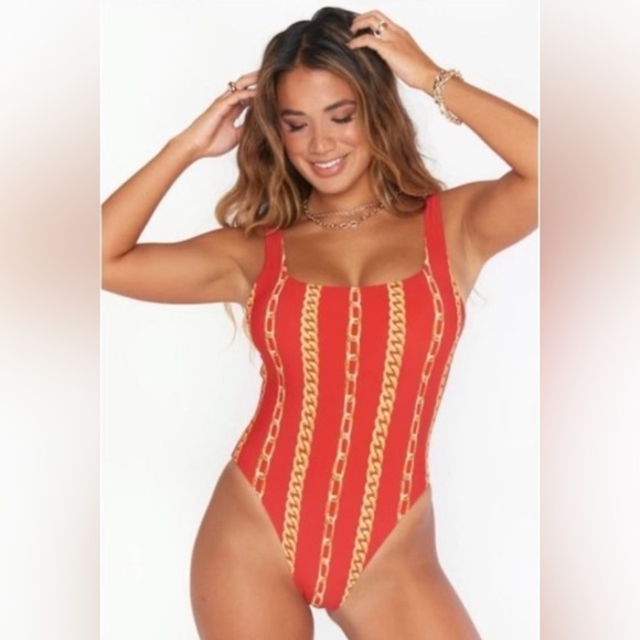 Show Me Your MuMu Red Italia Off the Chain Bathing Suit - Picture 4 of 16